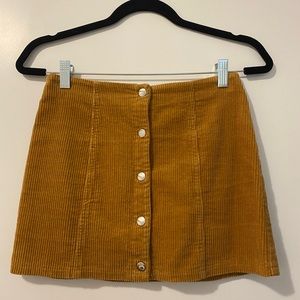 Mustard corduroy mini skirt